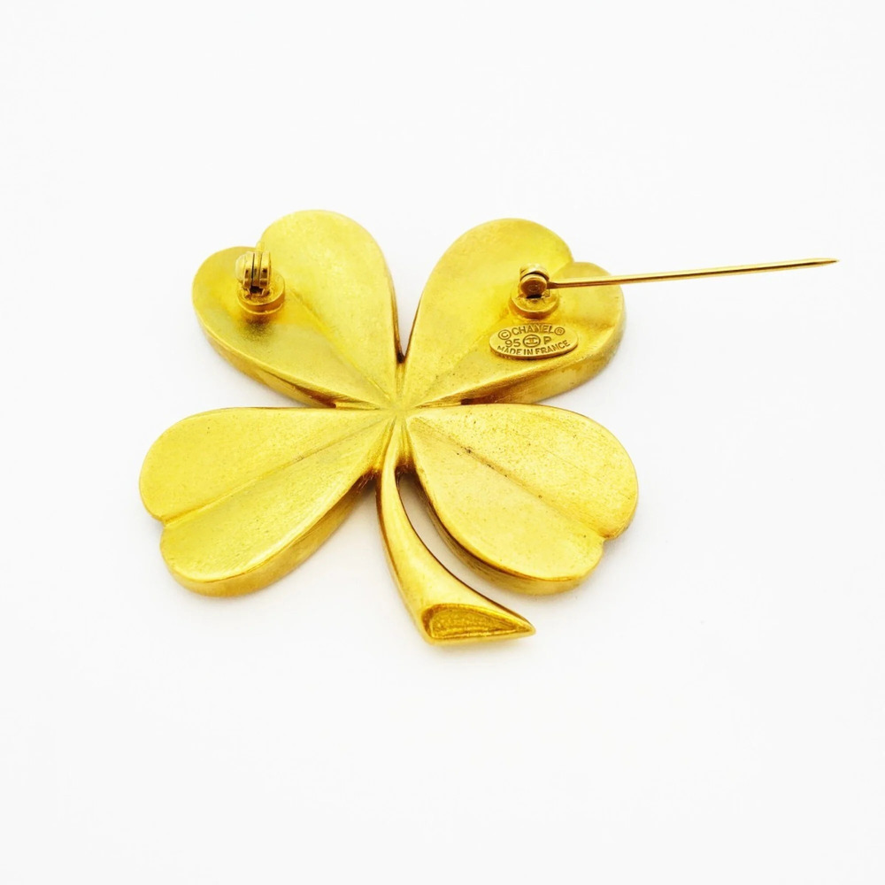 CHANEL Gold Logo Brooch - Picture 6 of 6